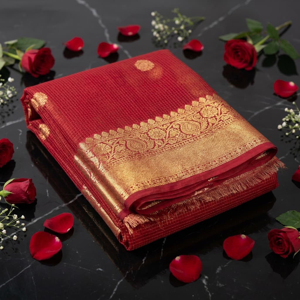 Folded Zari Saree